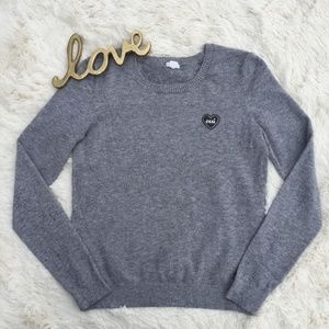 GARAGE Oui Stretch Gray Long SLV Pullover Sweater